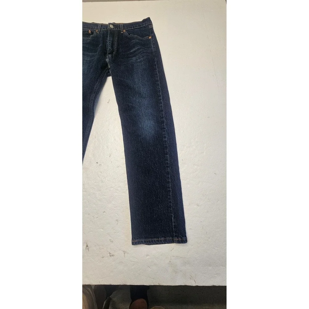 Levis 505 Regular Fit Jeans Mens 33x32 Dark Wash Indigo Straight Leg Denim